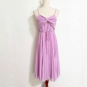 ASOS Twist Bodice Pleated Midi Dress